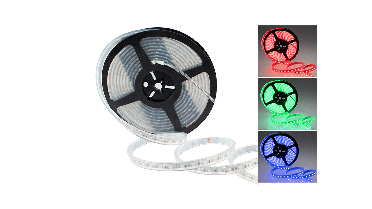 RGB-LED-Lichtstreifen 24V, flexibel IP68 14,4W-1080lm/m RGB
