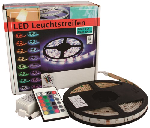 LED-Lichtstreifen 24V, flexibel 19,2W-1300lm/m 4200K neutralweiß, Maße: (L x B x H) 5000x10x2,5 mm