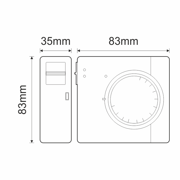 Raumthermostat Aufputz mit Schalter