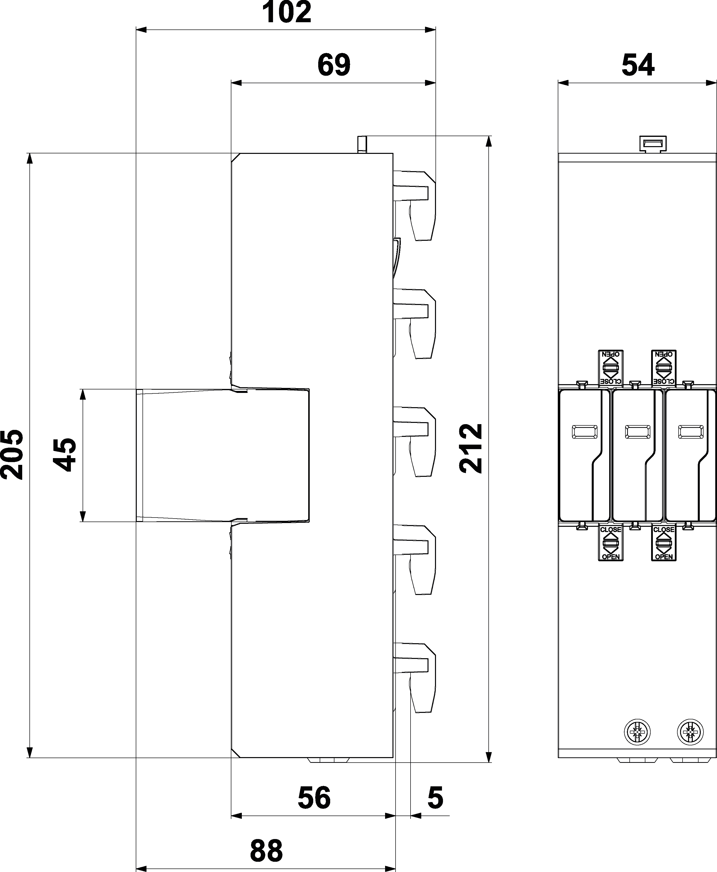 Kombiableiter FLP-ZP-12,5-VBH/3+1 für die Sammelschiene