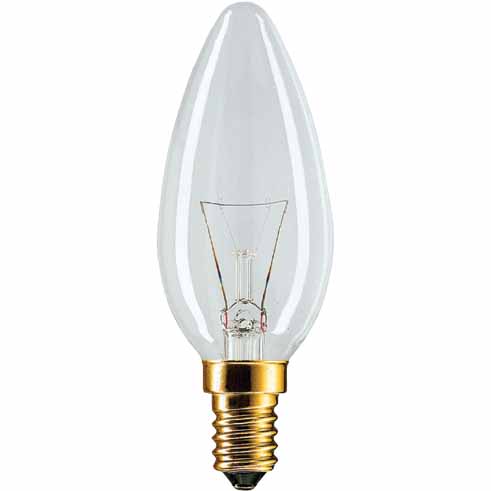 Kerzenlampe Halogen T-Lamp E14, 25W, klar
