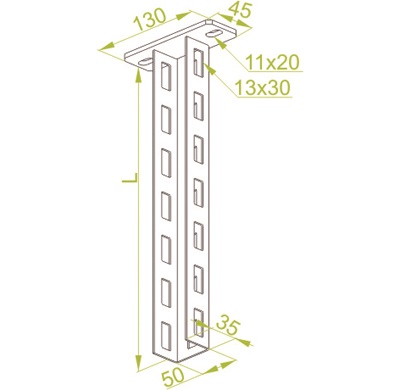 Hängestiel inkl. Kantenschutz 600mm Hängestiel inkl. Kantenschutz 600mm