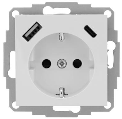 USB Steckdose mit USB und USB C inkl. Schnelladen Maß 55x55 passend zu BJ Balance SI