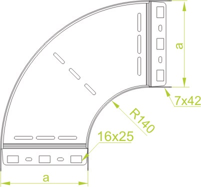 90° Bogen für Kabelrinne 100mm