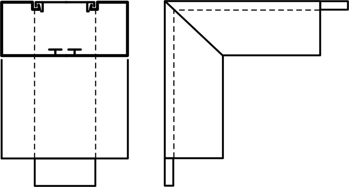 Außenecke 90° für Brüstungskanal Kunststoff, 110 x 60 mm, reinweiß RAL 9010