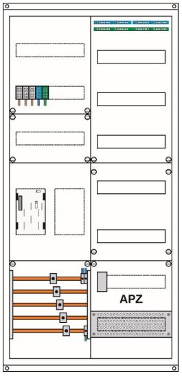 Zählerschrank eHZ 1 Zählerplatz, 1 Leerplatz, 1 Verteiler inklusive APZ Feld