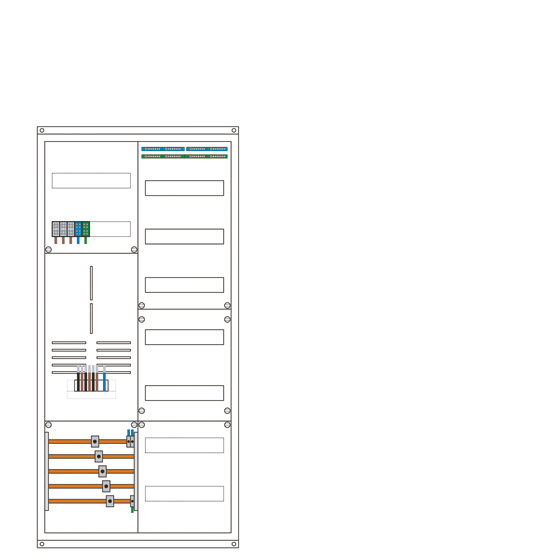Zählerschrank 3Punkt, 1 Zählerplatz, 1 Verteiler