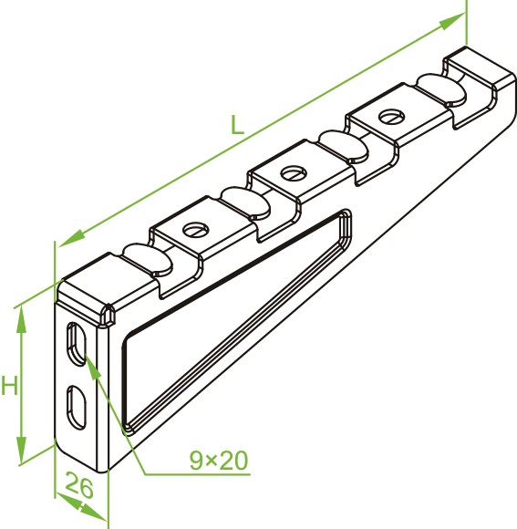 Wandausleger für Gitterrinne Breite 300 mm