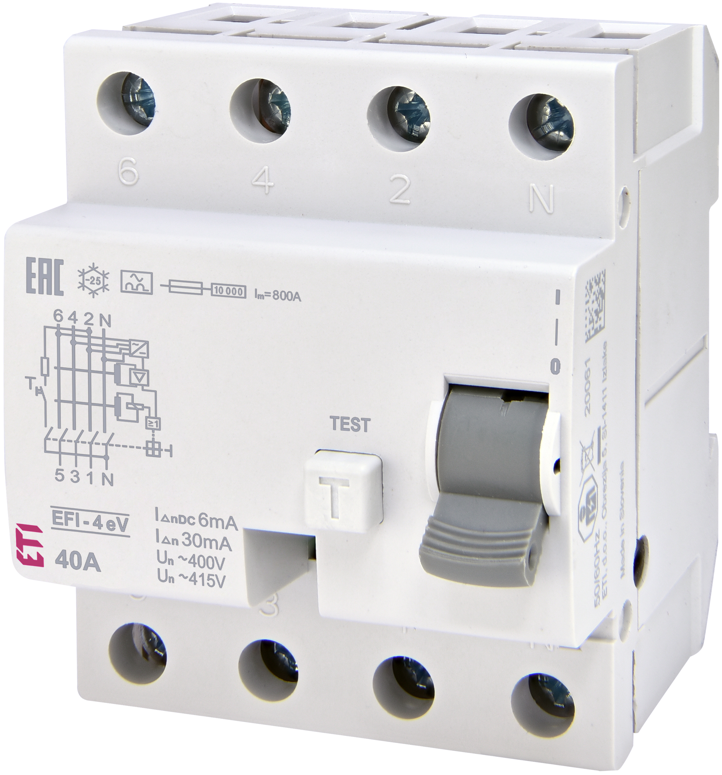 FI-Schutzschalter Typ A EV 40A / 0,03A