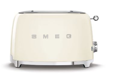 SMEG 2-Schlitz-Toaster, komptakt, Creme, Hochglanz