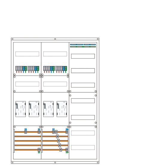Zählerschrank eHZ 4 Zählerplätze, 1 Verteiler 