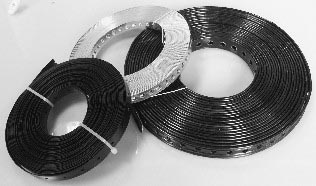 Lochband verzinkt und Kunststoff beschichtet 10m, Breite 14mm Lochband verzinkt und Kunststoff beschichtet 10m, Breite 14mm
