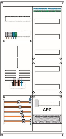 Zählerschrank 3Punkt, 1 Zählerplatz, 1 Verteiler inklusive APZ