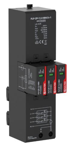 Kombiableiter FLP-ZP-7,5-VBH7/S für Sammelschiene ohne Fernmeldekontakt Typ 1 + 2 + 3