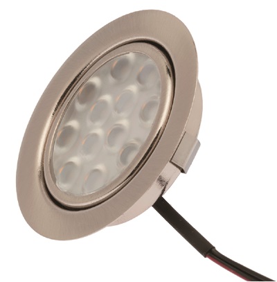 LED Möbelleuchte , 12V, 3W, 200lm, 3000K, Deckenausschnitt: 58 mm und Einbautiefe 12mm