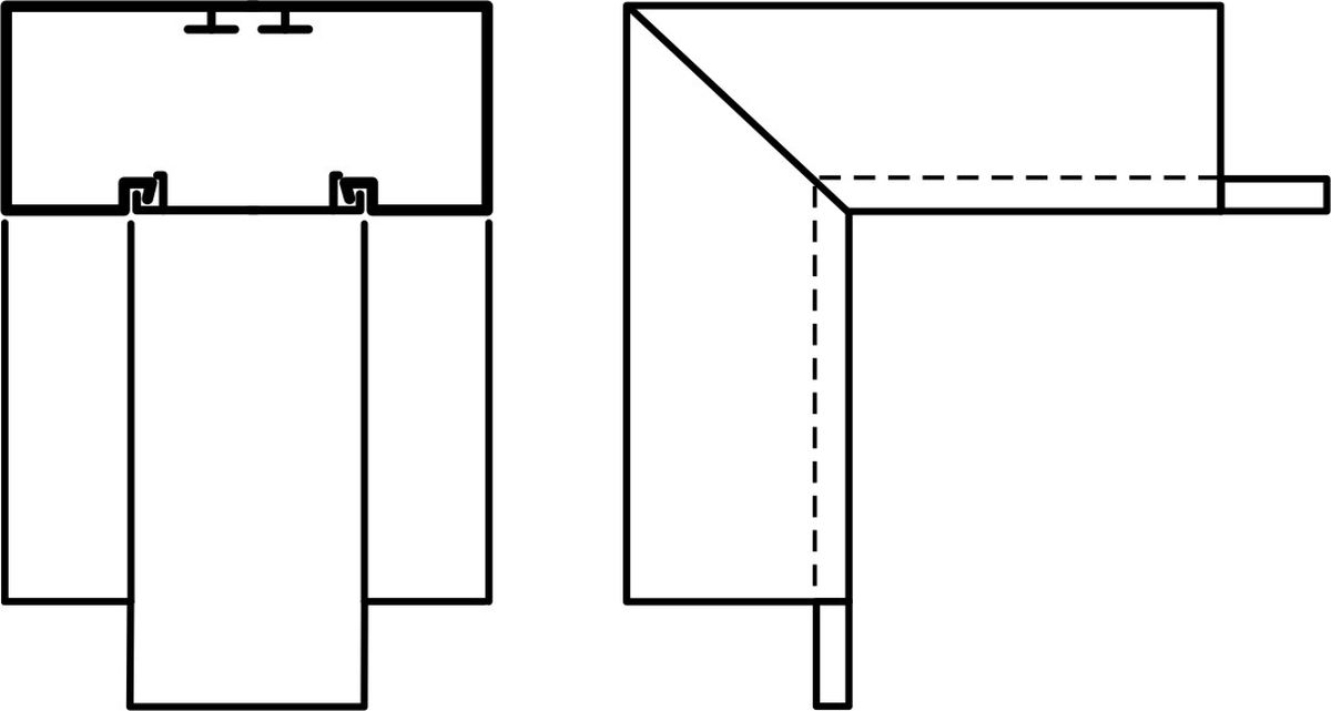 Innenecke 90° für Brüstungskanal Kunststoff, 110 x 60 mm, reinweiß RAL 9010