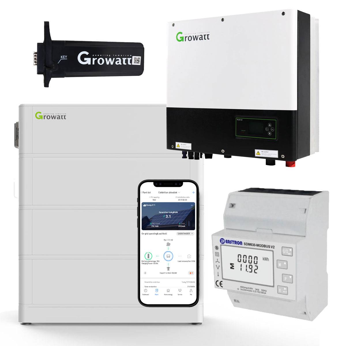 Growatt MOD 10000TL3-XH 10kW Hybrid Wechselrichter mit 10.2kWh Solarspeicher-Set