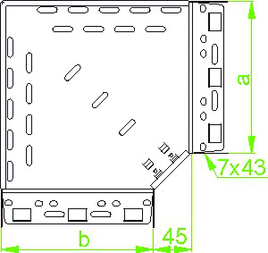 90° Ecke für Kabelrinne 400mm