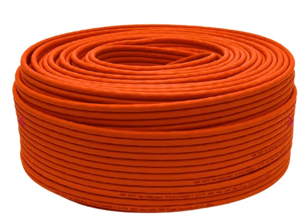 100m Ring CAT 7 Duplex, Farbe orange