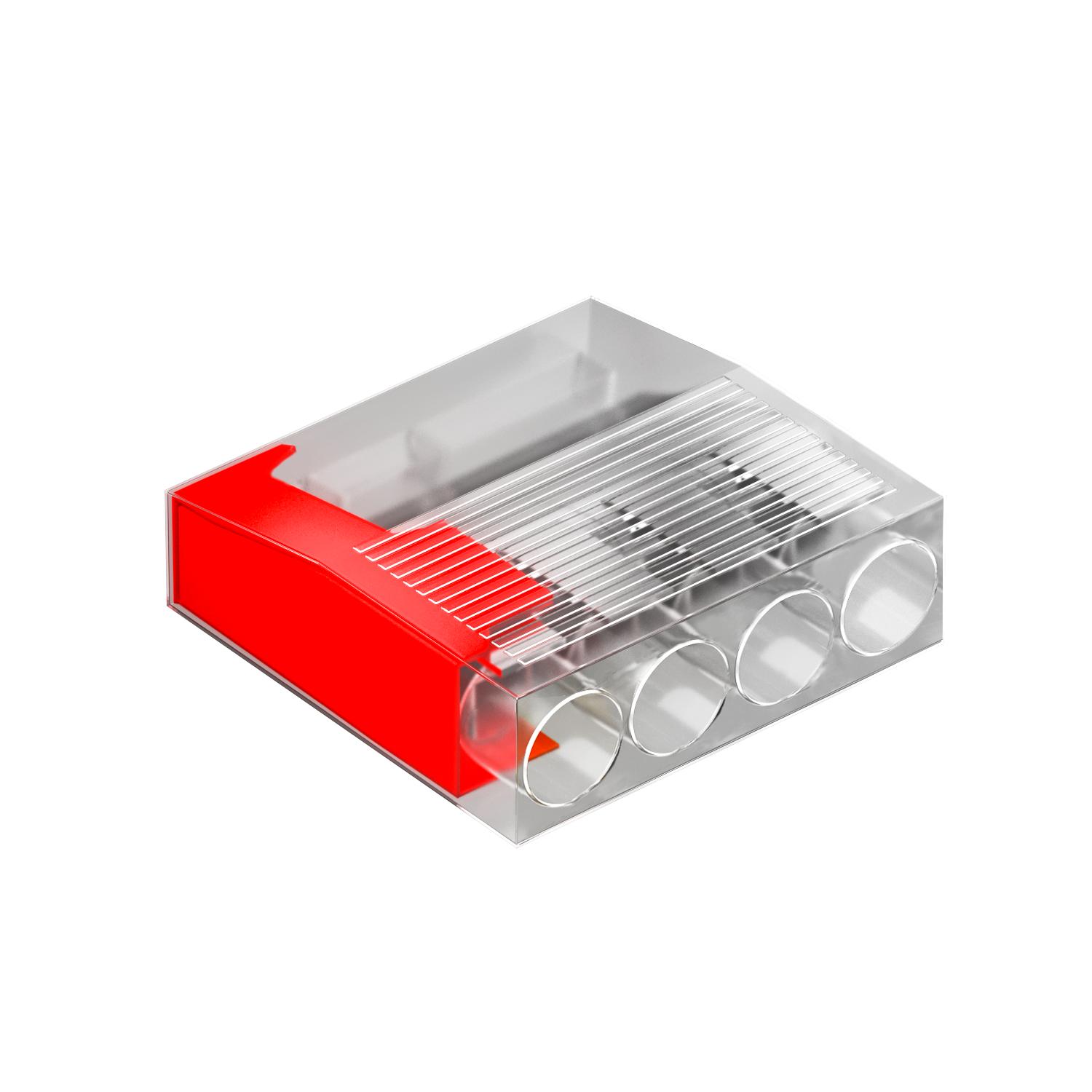 Mini-Steckklemme, rot,  4-fach