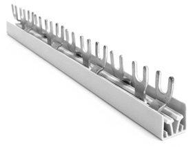 Phasenschiene L1+L2+L3, Gabel, 210mm lang inkl Endkappe