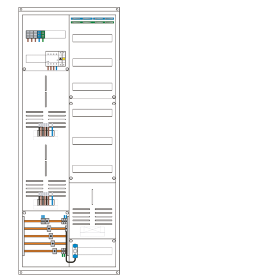 Zählerschrank 3Punkt, 2 Zählerplätze, 1 TSG,1 Verteiler für Wärmepumpe