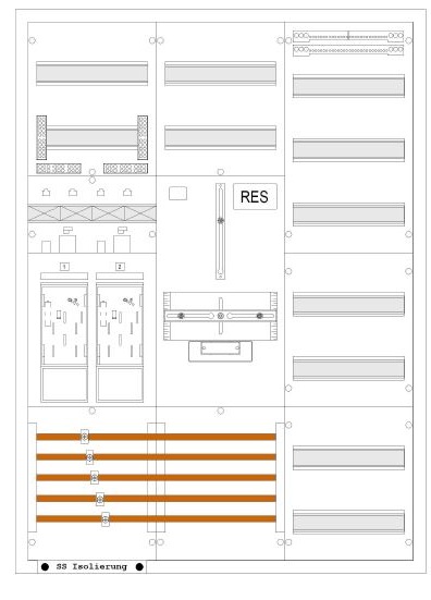Zählerschrank eHZ, 2 Zählerplätze, 1 Verteiler, 1 TSG 
