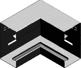 Innenwinkel für Brüstungskanal Metall 130x68 in weiß