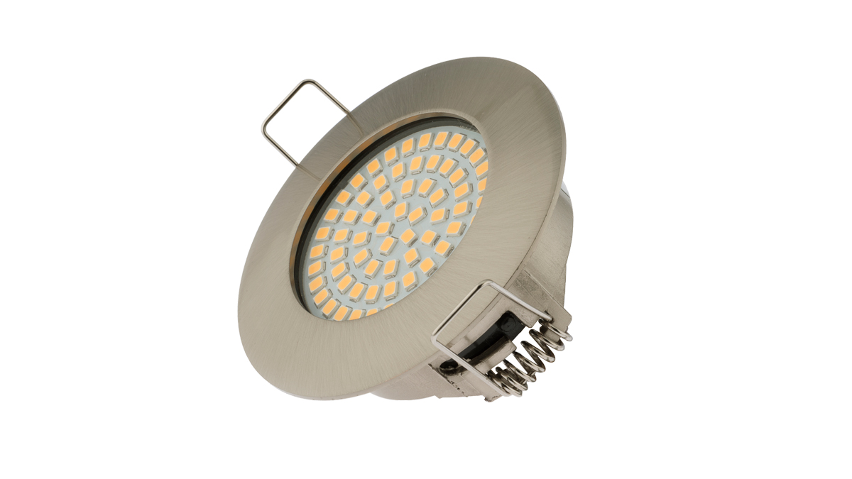 LED Einbaustahler, starr, Einbautiefe 23mm, 230V, matt chrom, 3,5W, 310lm, 3000K LED Einbaustahler, starr, Einbautiefe 23mm, 230V, matt chrom, 3,5W, 310lm, 3000K