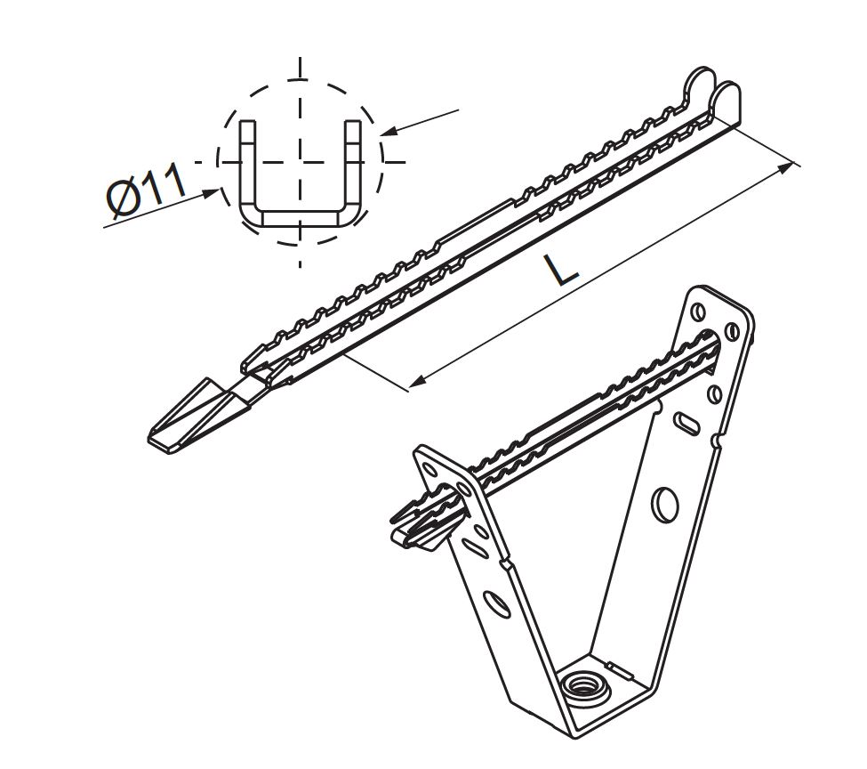 Querriegel PWT55, 55mm lang